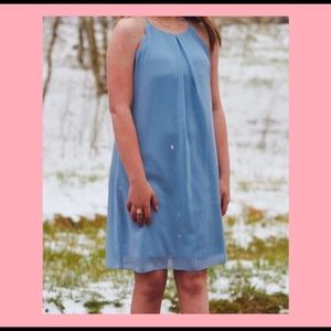 baby blue semi-formal dress! scalloped edge!